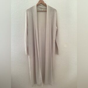 Babaton Aritzia Tan Cream Long Maxi Open Cardigan Robe